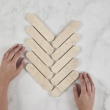 Dalia Honed Herringbone Travertine Mosaic Tile